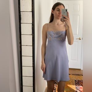 VTG 90s Y2K Alchemy New York Spaghetti Strap Mini Dress lavender periwinkle XS S